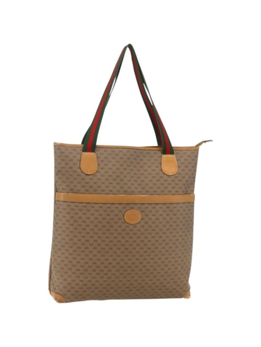 GUCCI Micro GG Supreme Web Sherry Line Bag PVC Beige 002 39 0163